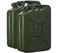 Oxid7 2x bidons d'essence en métal 20 litres incl. bec verseur support homologation UN Bidons de carburant pour essence diesel &éthanol vert olive