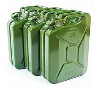 Oxid7® 3x Bidon à carburant 20 litres en métal olive | Convient pour l'essence, le diesel & le bioéthanol | Bidon à essence 20L avec homologation UN & type de construction testé