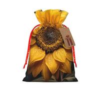 OXKGHHO Beau sac cadeau imprimé tournesol, pochette de Noël avec cordon de serrage pour petits cadeaux, bijoux et cadeaux de fête