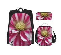 OXKGHHO Ensemble sac à dos de travail avec boîte à déjeuner isotherme, bretelles réglables, pour la salle de sport et une utilisation quotidienne Rose et blanc, noir, One Size