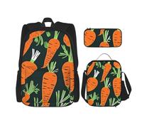 OXKGHHO Happy Carrot Ensemble sac à dos de travail sans couture avec boîte à déjeuner isotherme, bretelles réglables, pour la salle de sport et une utilisation quotidienne, noir, One Size