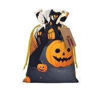 OXKGHHO Happy-Halloween-Vector Print Gift Bag,Drawstring Pouch Christmas For Small Gifts,For Jewelry And Party Favors