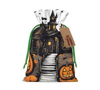 OXKGHHO Happy-Halloween-Vector Print Gift Bag,Drawstring Pouch Christmas For Small Gifts,For Jewelry And Party Favors