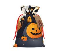 OXKGHHO Happy-Halloween-Vector Print Gift Bag,Drawstring Pouch Christmas For Small Gifts,For Jewelry And Party Favors