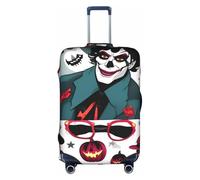 OXKGHHO Housse de protection pour valise avec imprimé Happy Halloween Day avec unique, convient aux bagages de 45,7 à 81,3 cm, pour les voyages et les voyages d'affaires, blanc, Large
