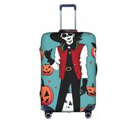 OXKGHHO Housse de protection pour valise avec imprimé Happy Halloween Day avec unique, convient aux bagages de 45,7 à 81,3 cm, pour les voyages et les voyages d'affaires, blanc, Medium
