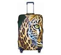 OXKGHHO Housse de protection pour valise avec imprimé léopard jaune, convient aux bagages de 45,7 à 81,3 cm, pour les voyages et les voyages d'affaires, blanc, Large