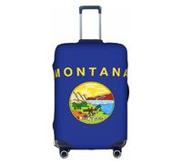 OXKGHHO Housse de protection pour valise avec motif drapeau de l'État du Montana, convient aux bagages de 45,7 à 81,3 cm, pour les voyages et les voyages d'affaires, blanc, Medium