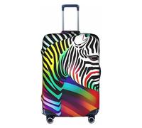OXKGHHO Housse de protection pour valise avec motif zèbre arc-en-ciel coloré, convient aux bagages de 45,7 à 81,3 cm, pour les voyages et les voyages d'affaires, blanc, L
