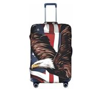 OXKGHHO Housse de protection pour valise, motif aigle avec drapeau des États-Unis, convient aux bagages de 45,7 à 81,3 cm, pour les voyages et les voyages d'affaires, blanc, Medium