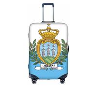 OXKGHHO Housse de protection pour valise, motif drapeau de Saint-Marin, convient aux bagages de 45,7 à 81,3 cm, pour les voyages et les voyages d'affaires, blanc, X-Large