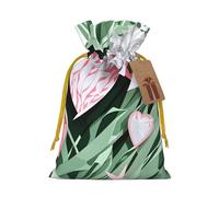 OXKGHHO Joli sac cadeau imprimé cœurs, pochette de Noël avec cordon de serrage pour petits cadeaux, bijoux et cadeaux de fête
