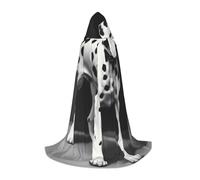 OXKGHHO Longue cape à capuche avec imprimé dalmatien, costumes de vampire et d'Halloween, parfaite pour les jeux de rôle et les fêtes