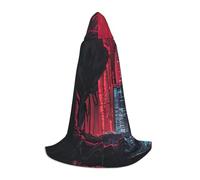 OXKGHHO Longue cape imprimée hacker attack avec capuche, costumes de vampire et d'Halloween, parfaite pour les jeux de rôle et les fêtes