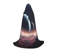 OXKGHHO Longue cape imprimée planète spatiale avec capuche, costumes de vampire et d'Halloween, parfaite pour les jeux de rôle et les fêtes