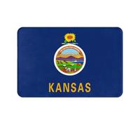 OXKGHHO Paillasson ultra fin avec imprimé drapeau de l'État du Kansas, tapis d'entrée d'intérieur et d'extérieur, tapis de bienvenue pour porte, terrasse, décoration d'intérieur