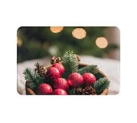 OXKGHHO Paillasson ultra fin avec imprimé Merry Christmas pour intérieur et extérieur, tapis de bienvenue pour porte, terrasse, décoration d'intérieur