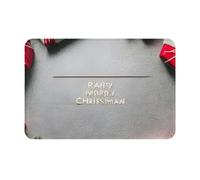 OXKGHHO Paillasson ultra fin avec imprimé Merry Christmas pour intérieur et extérieur, tapis de bienvenue pour porte, terrasse, décoration d'intérieur