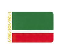 OXKGHHO Paillasson ultra fin avec motif drapeau de la République tchétchène - Tapis d'entrée d'intérieur et d'extérieur - Tapis de bienvenue pour porte, terrasse, décoration d'intérieur