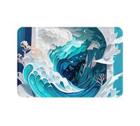 OXKGHHO Paillasson ultra fin imprimé vagues de l'océan, tapis d'entrée d'intérieur et d'extérieur, tapis de bienvenue pour porte, terrasse, décoration d'intérieur