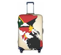 OXKGHHO Protection de valise avec drapeau de la Papouasie-Nouvelle-Guinée avec imprimé carte unique, convient aux bagages de 45,7 à 81,3 cm, pour les voyages et les voyages d'affaires, blanc, Large