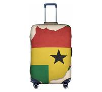 OXKGHHO Protection de valise avec drapeau de Sao Tomé-et-Principe - Avec carte imprimée - Convient aux bagages de 45,7 à 81,3 cm - Pour les voyages et les voyages d'affaires, blanc, M