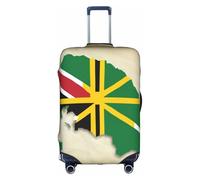OXKGHHO Protection de valise avec drapeau du Commonwealth de la Dominique, avec imprimé carte unique, convient aux bagages de 45,7 à 81,3 cm, pour les voyages et les voyages d'affaires, blanc, Medium