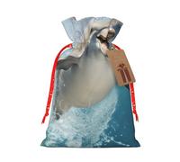 OXKGHHO Sac cadeau amusant avec imprimé dauphin, pochette à cordon de serrage pour petits cadeaux, bijoux et cadeaux de fête