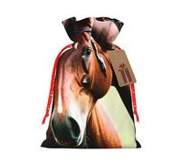 OXKGHHO Sac cadeau imprimé deux chevaux, pochette à cordon de serrage pour petits cadeaux, bijoux et cadeaux de fête