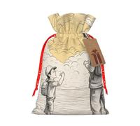 OXKGHHO Sac cadeau imprimé « Happy Fathers Day By Son » avec cordon de serrage pour petits cadeaux, bijoux et cadeaux de fête