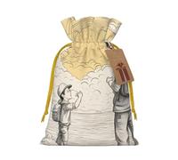 OXKGHHO Sac cadeau imprimé « Happy Fathers Day By Son » avec cordon de serrage pour petits cadeaux, bijoux et cadeaux de fête