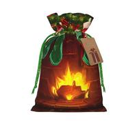 OXKGHHO Sac cadeau imprimé Merry Christmas avec cordon de serrage pour petits cadeaux, bijoux et cadeaux de fête