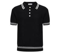 OXKNIT Polo Homme Manches Courtes Coton Maillot de Travail Couleur Unie avec Col et Boutons, Chemises de Golf d'été Décontractées