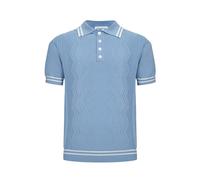 OXKnitstore OXKNIT Polo tricoté à Manches Courtes pour Homme Rétro Style Couleur Unie avec Col et Boutons, T-Shirt de Golf d'été Tricoté