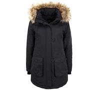 Oxmo Acta Manteau d'hiver Parka Veste Longue pour Femme, Taille:L, Couleur:Black (194007)