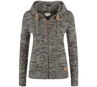 Oxmo OXPhiladelphia Femme Veste en Tricot Cardigan en Maille épaisse avec Capuche Fermeture éclair 100% Coton Regular Fit, Taille:S, Couleur:Dark Grey (792890)