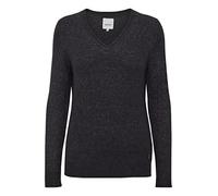 OXMO Ilva Pull en tricot fin pour femme, Gris foncé mélangé (201147), S