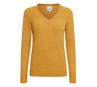 OXMO Ilva Pull en tricot fin pour femme, Honey Mustard Melange (1710471), S