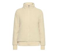 OXMO OXAnneka Femme Veste en sweat Veste avec doublure en peluche Col montant Fermeture éclair Poches en biais Regular Fit , Taille:2XL, Couleur:Cloud Dancer (114201)