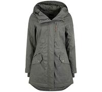 Oxmo OXBella Femme Parka Manteau mi-Saison Veste Longue avec Capuche Poches à Rabat Regular Fit, Taille:S, Couleur:Dark Grey (792890)