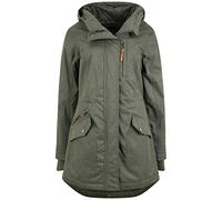 Oxmo OXBella Femme Parka Manteau mi-Saison Veste Longue avec Capuche Poches à Rabat Regular Fit, Taille:L, Couleur:Climb Ivy (793785)