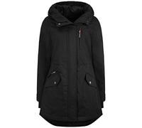 Oxmo OXBella Femme Parka Manteau mi-Saison Veste Longue avec Capuche Poches à Rabat Regular Fit, Taille:S, Couleur:Black (799000)