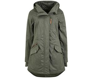 Oxmo OXBella Femme Parka Manteau mi-Saison Veste Longue avec Capuche Poches à Rabat Regular Fit, Taille:S, Couleur:Climb Ivy (793785)