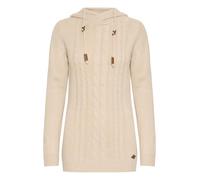 OXMO OXCable Femme Pull en Maille épaisse Pull à Capuche Cordon de Serrage Regular Fit, Taille:M, Couleur:Cement Melange (1407081)