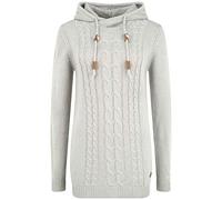 Oxmo OXCable Femme Pull en Maille épaisse Pull à Capuche Cordon de Serrage Regular Fit, Taille:M, Couleur:Mid Grey (792842)