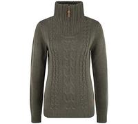 Oxmo OXCarry Femme Pull en Maille Troyer Pull à Grosses Mailles avec col Montant Fermeture éclair Regular Fit, Taille:S, Couleur:Dark Grey (792890)