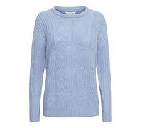 OXMO OXChiara Pull en tricot épais avec col rond pour femme, Bleu ciel (163922), L