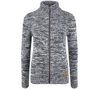 Oxmo OXPhenix Femme Cardigan en Tricot Grossier Gilet avec col Montant Fermeture éclair 100% Coton Regular Fit, Taille:S, Couleur:Insignia B (791991)