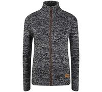 Oxmo OXPhenix Femme Cardigan en Tricot Grossier Gilet avec col Montant Fermeture éclair 100% Coton Regular Fit, Taille:XL, Couleur:Black (799000)