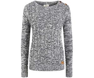 Oxmo OXPhia Femme Pull Pull en Grosse Maille à col Rond 100% Coton Regular Fit, Taille:L, Couleur:Insignia B (791991)